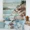 Designart - Rocks By The Blue Lake - Lake House Print on Natural Pine Wood